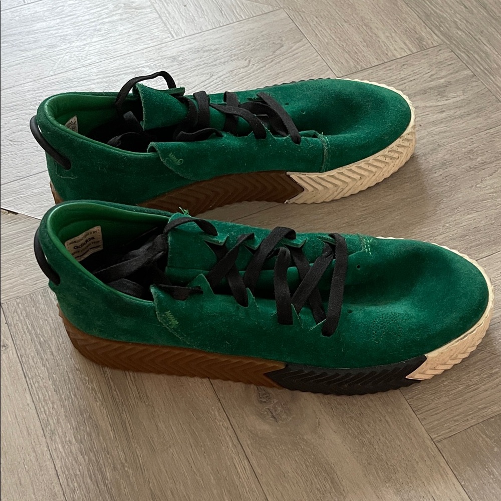 Adidas x Alexander Wang Green Suede Men's Sneakers